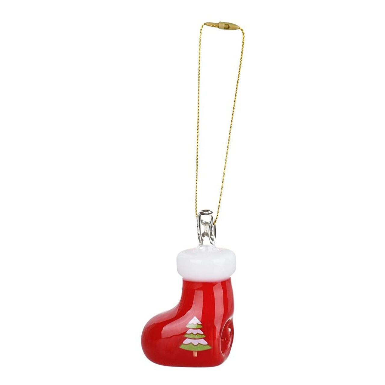 2.5" Santa's Secret Hangable Glass Christmas Ornament Pipe - Stocking